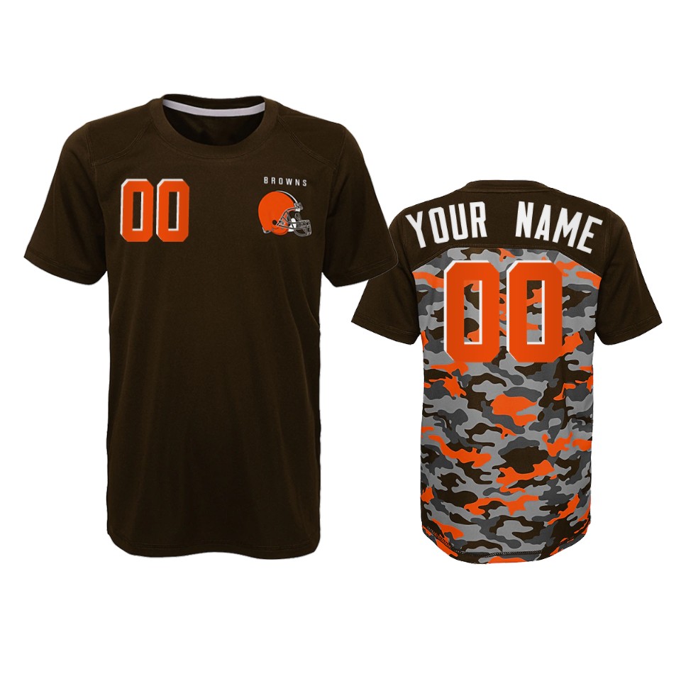 browns custom camo brown extra yardage t shirt