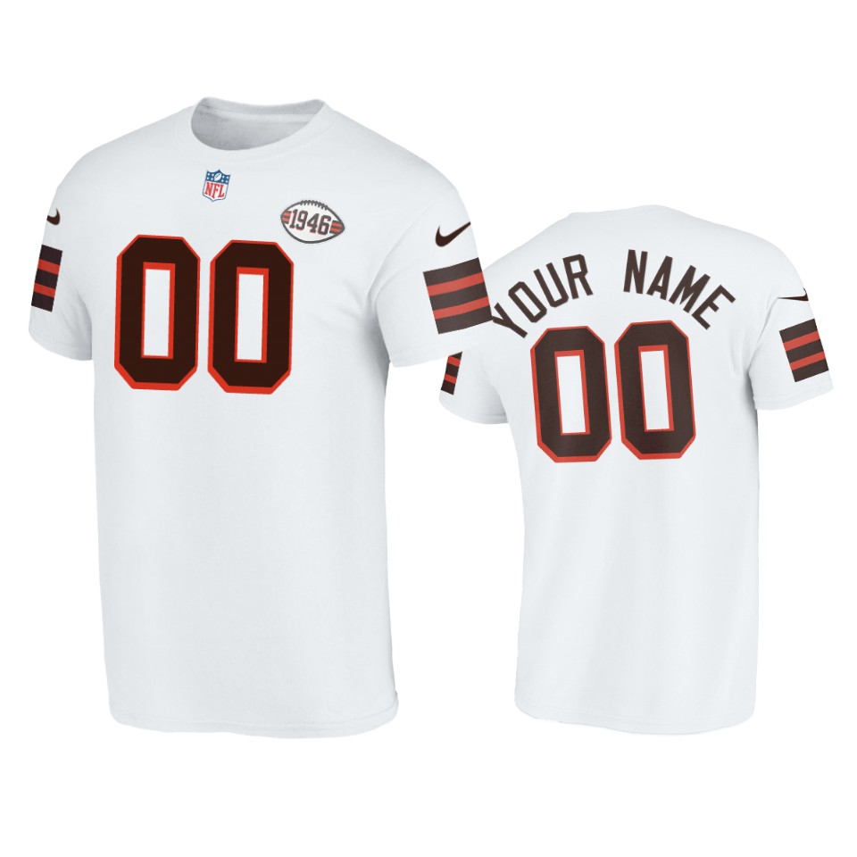 browns custom white 1946 collection t shirt