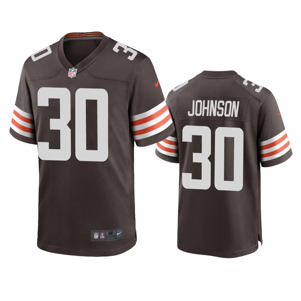browns d'ernest johnson brown game jersey