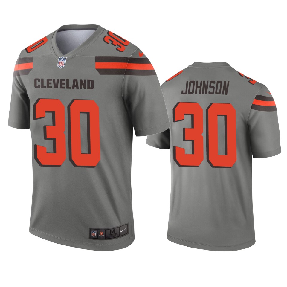 browns d'ernest johnson gray inverted legend jersey