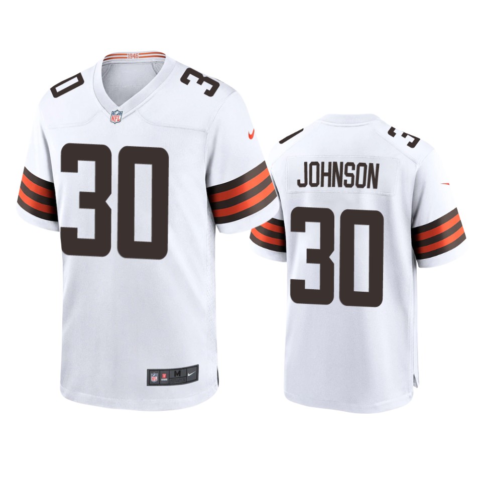 browns d'ernest johnson white game jersey