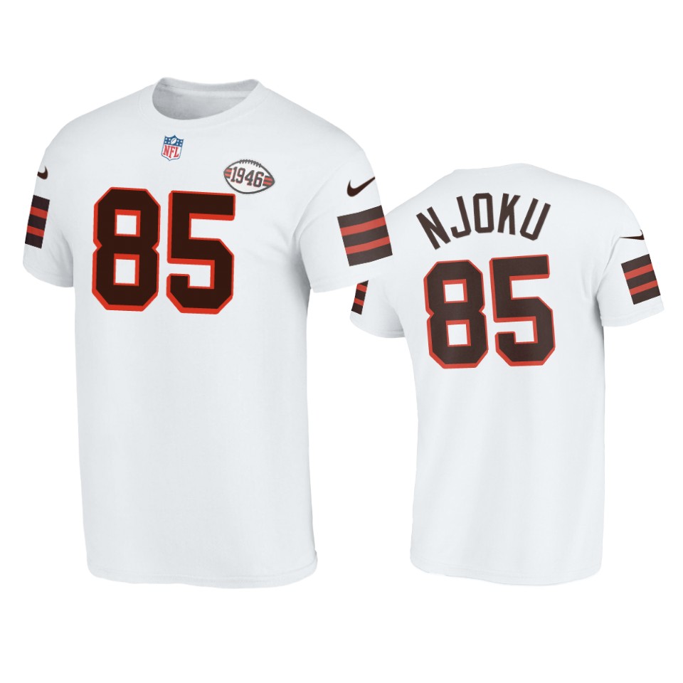 browns david njoku white 1946 collection t shirt