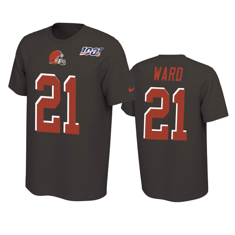 browns denzel ward brown player pride 100th season tee 0a