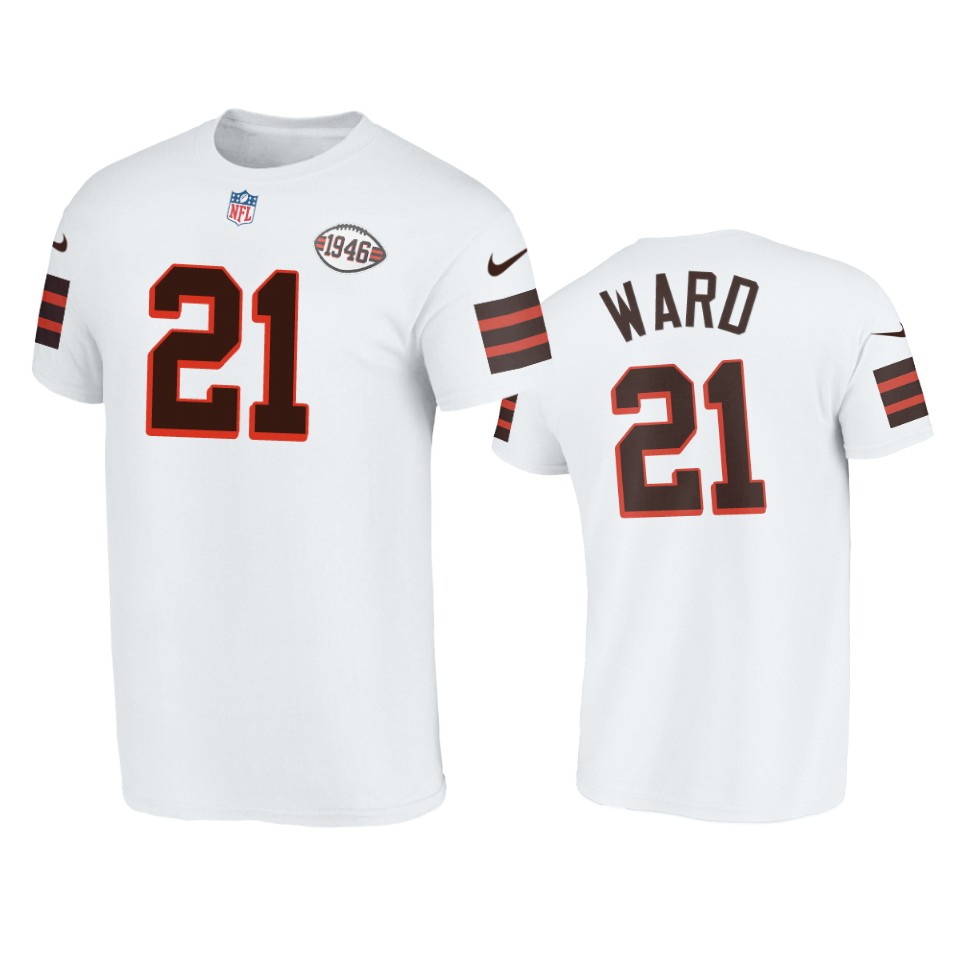 browns denzel ward white 1946 collection t shirt