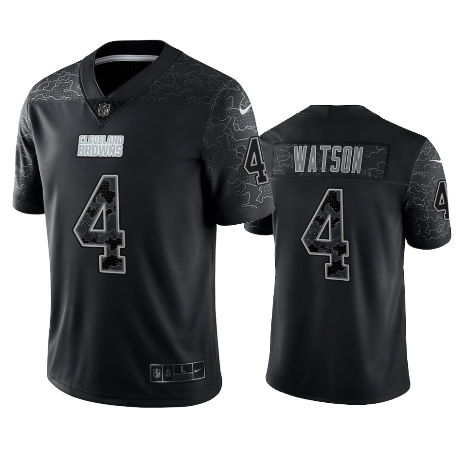 browns deshaun watson black reflective limited jersey