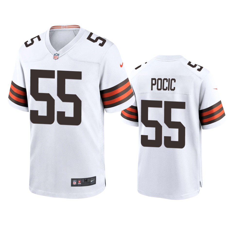 browns ethan pocic game white jersey