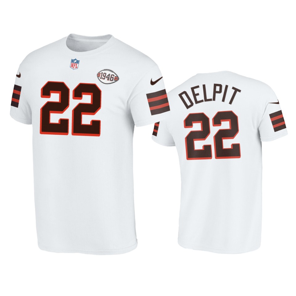 browns grant delpit white 1946 collection t shirt