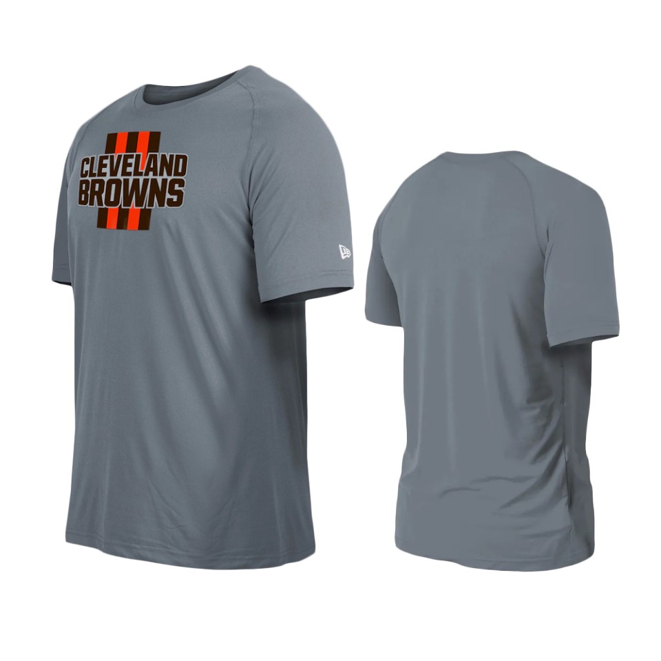 browns gray training camp raglan t shirt