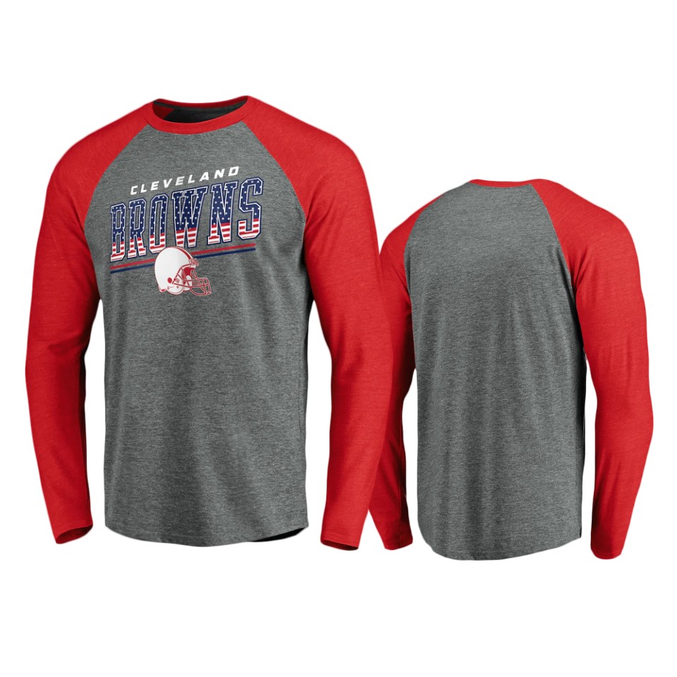 browns heathered gray team freedom tri blend raglan t shirt