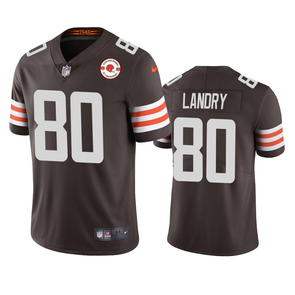 browns jarvis landry brown 75th anniversary patch jersey