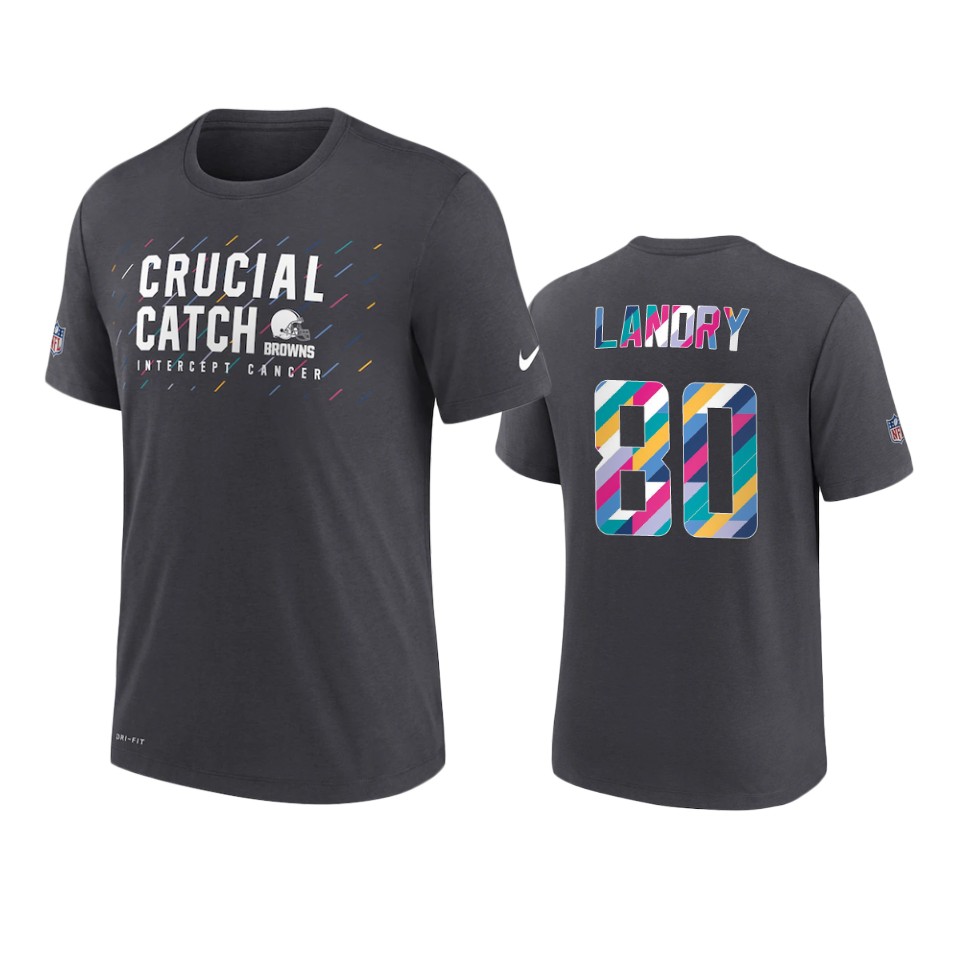 browns jarvis landry charcoal 2021 nfl crucial catch t shirt