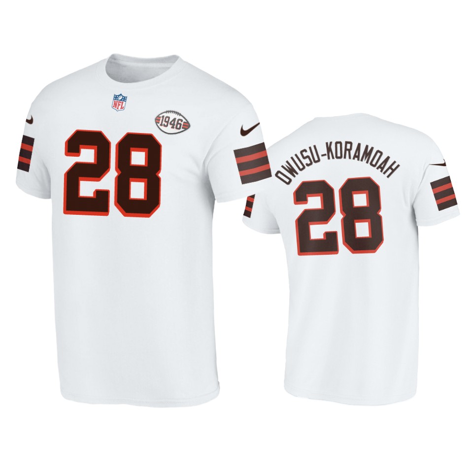 browns jeremiah owusu koramoah white 1946 collection t shirt
