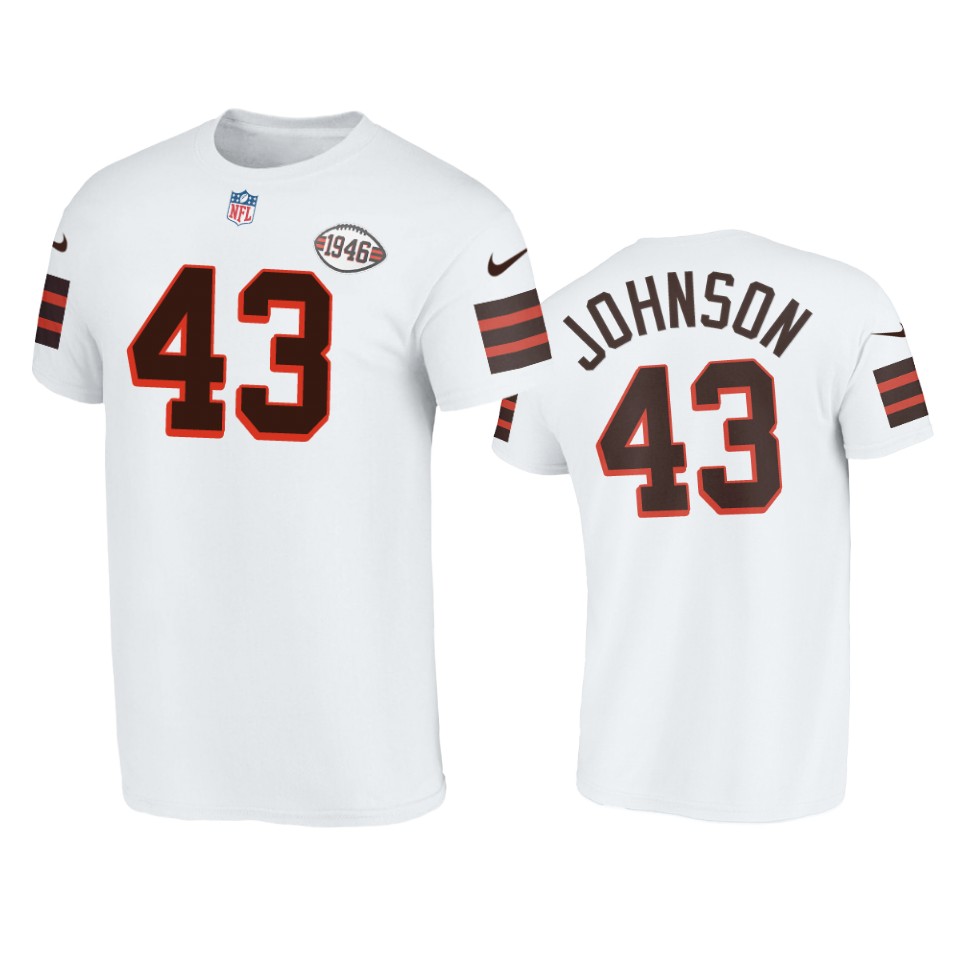 browns john johnson white 1946 collection t shirt
