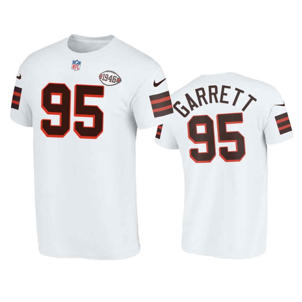 browns myles garrett white 1946 collection t shirt