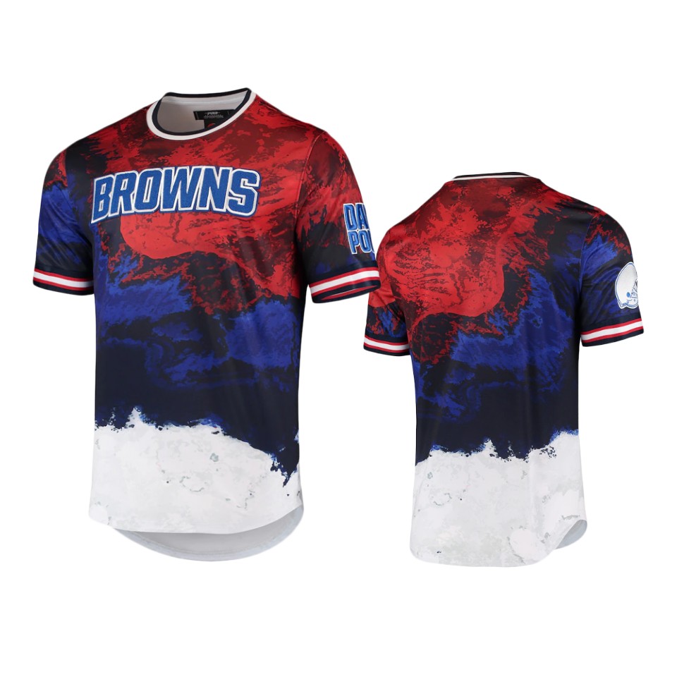 browns navy red americana dip dye t shirt