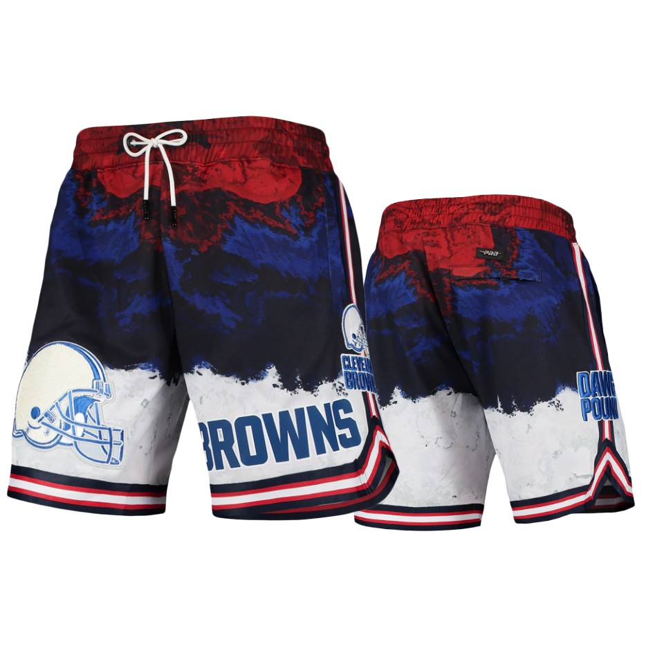browns navy red americana pro standard shorts