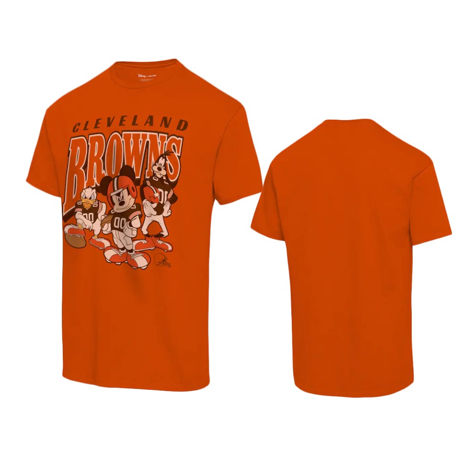 browns orange disney mickey huddle t shirt