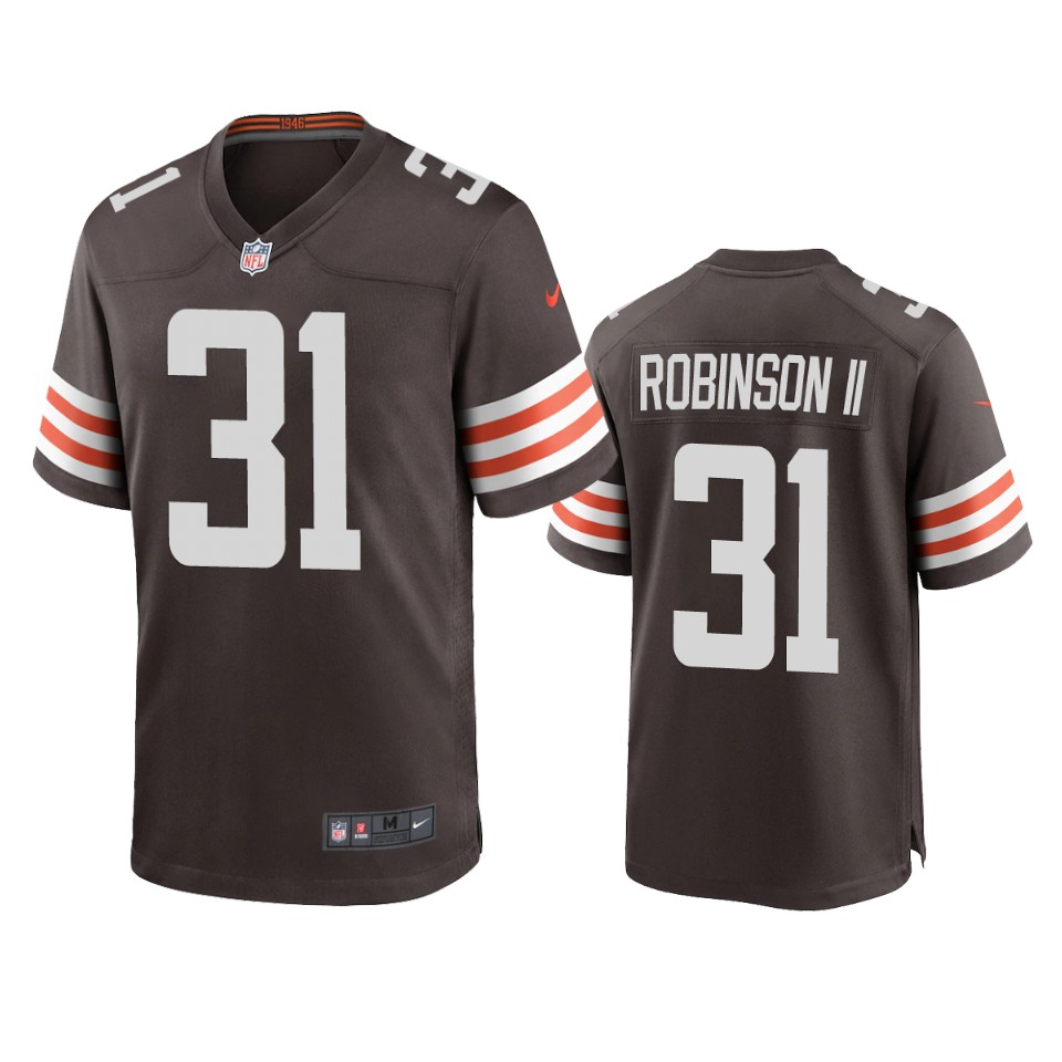 browns reggie robinson ii game brown jersey