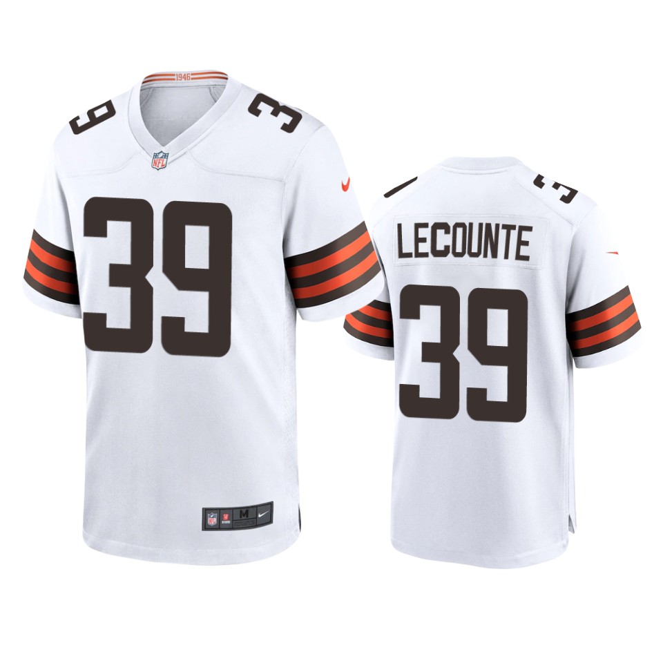 browns richard lecounte white game jersey