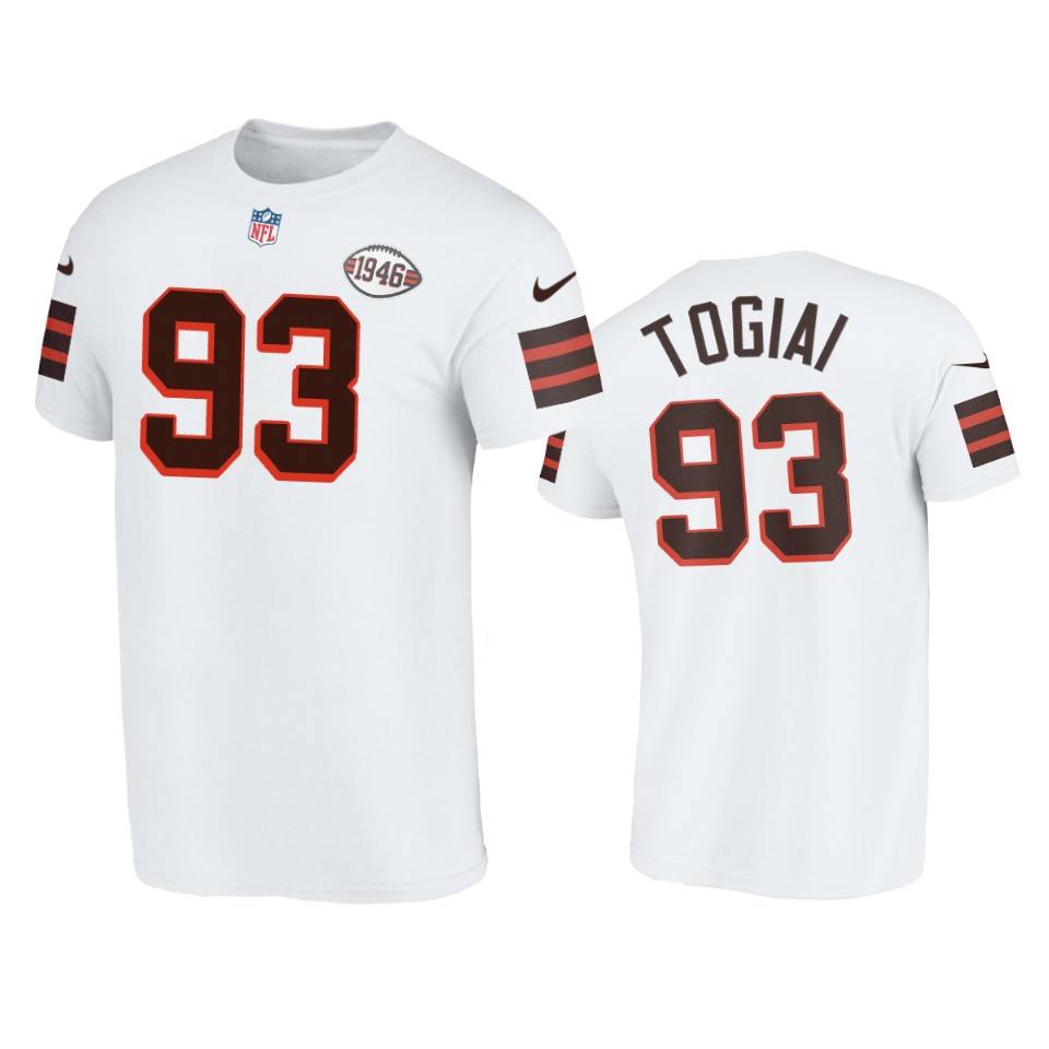 browns tommy togiai white 1946 collection t shirt