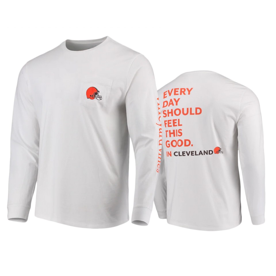 browns white feel good long sleeve t shirt