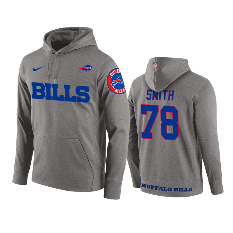 bruce smith bills gray circuit wordmark hoodie