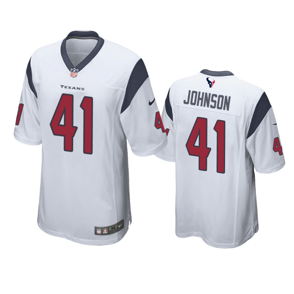 buddy johnson texans white game jersey