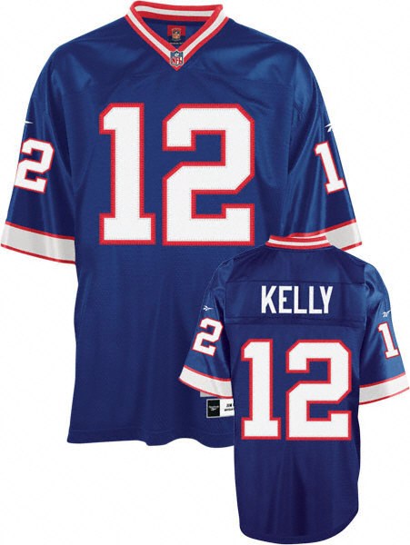 buffalo bills #12 kelly throwback blue jersey