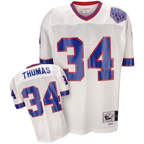 buffalo bills #34 thurman thomas throwback white jersey