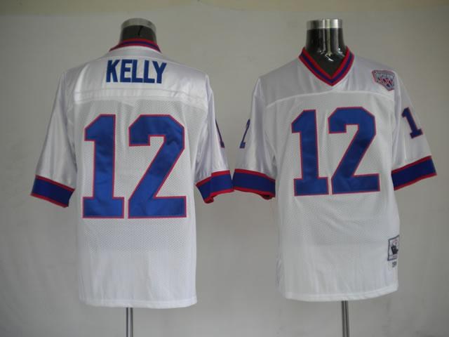 buffalo bills 12 kelly white throwback jerseys