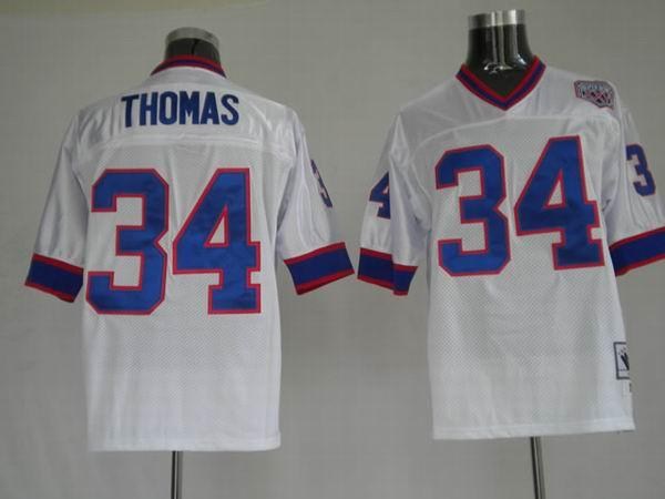 buffalo bills 34 thurman thomas white throwback jerseys-1