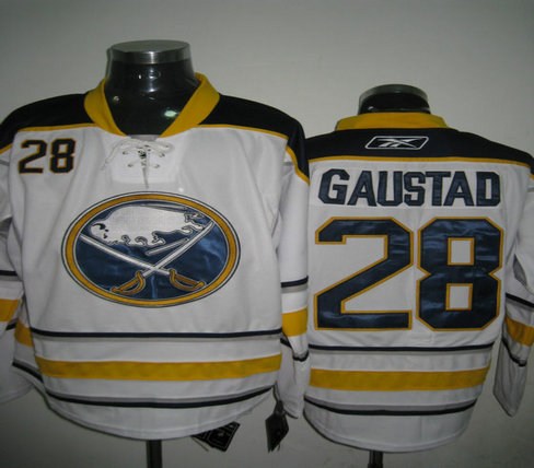 buffalo sabres jerseys 28 gaustad away white hockey jersey