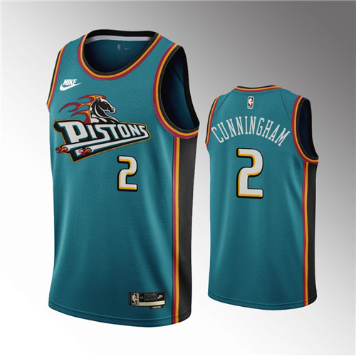 Detroit Pistons Cade Cunningham 2022-23 Classic Edition Teal Swingman stitched Jersey #2