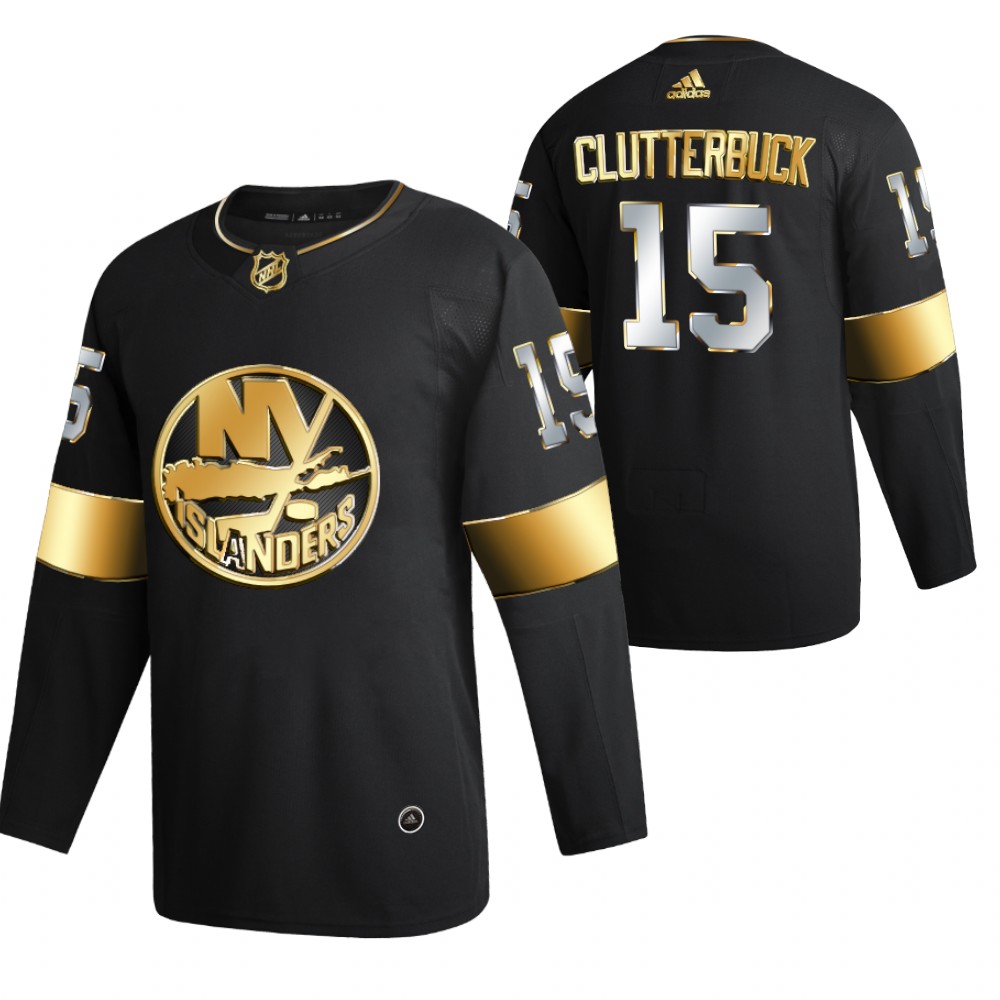 cal clutterbuck New York Islanders Black 2021 Golden Edition Jersey Limited Authentic
