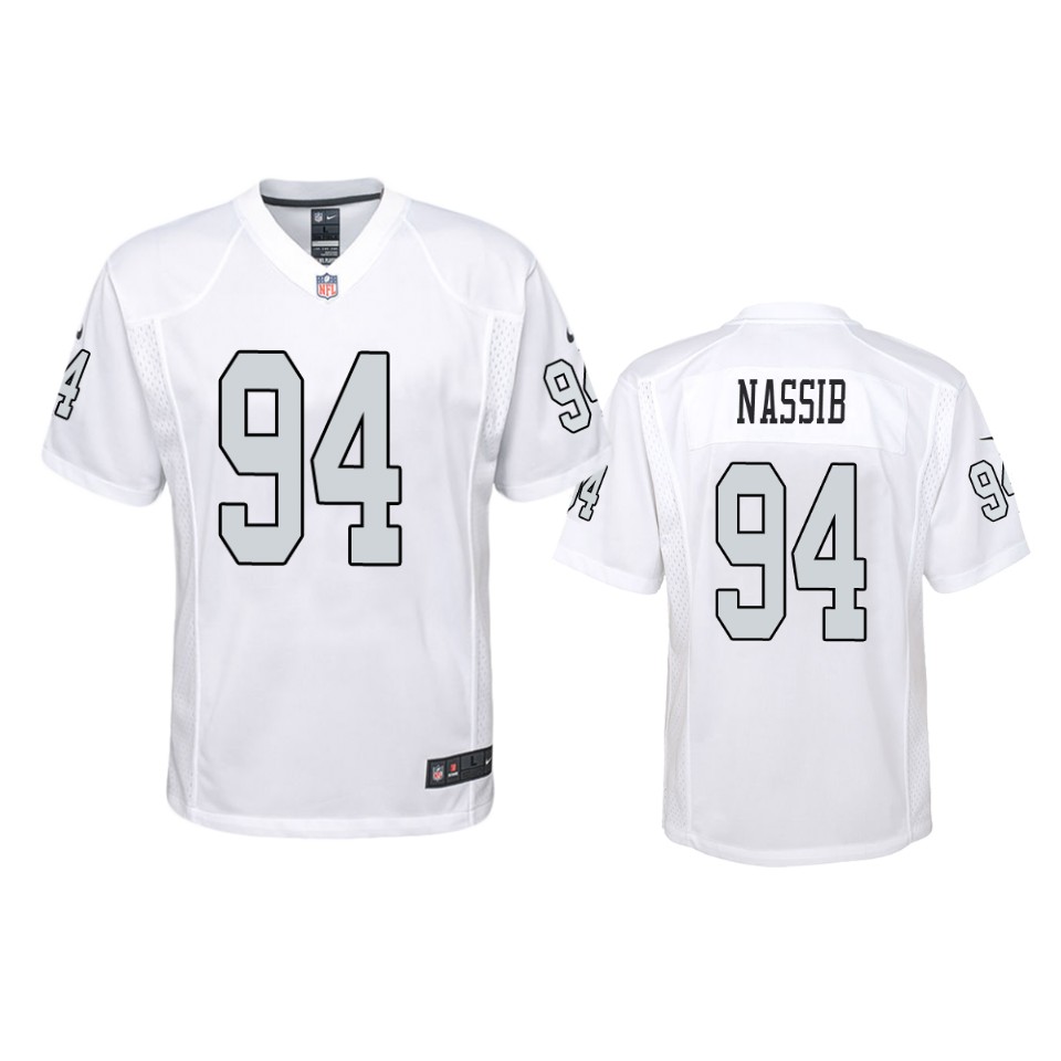 carl nassib raiders white color rush game jersey
