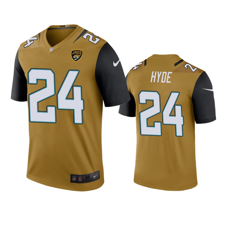 carlos hyde color rush legend jaguars bold gold jersey