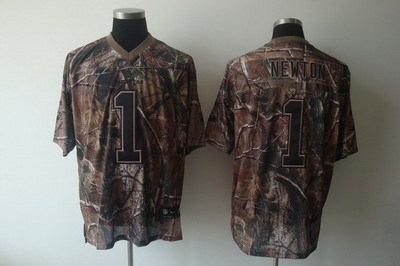 carolina panthers #1 cam newton football jersey camo real tree