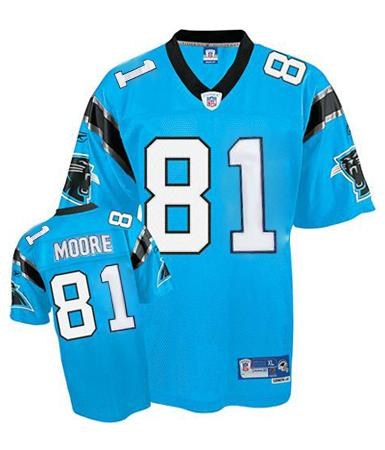 carolina panthers #81 kenneth moore blue jersey