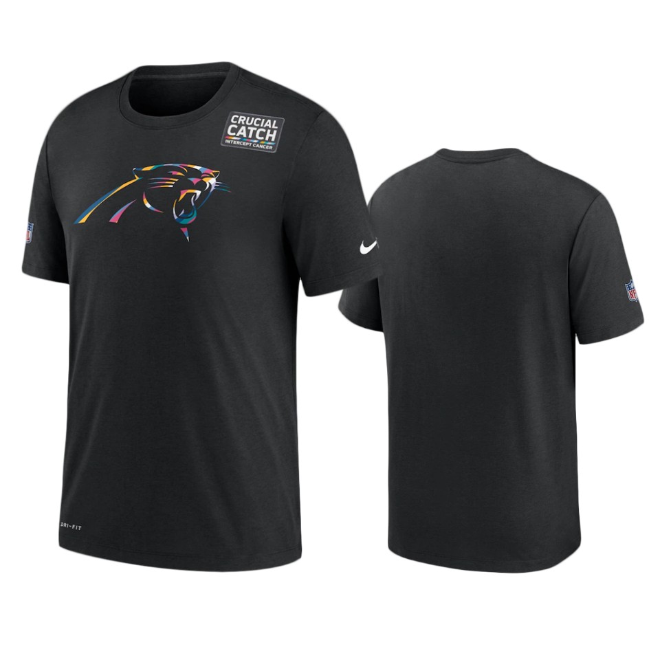 carolina panthers black crucial catch sideline t shirt