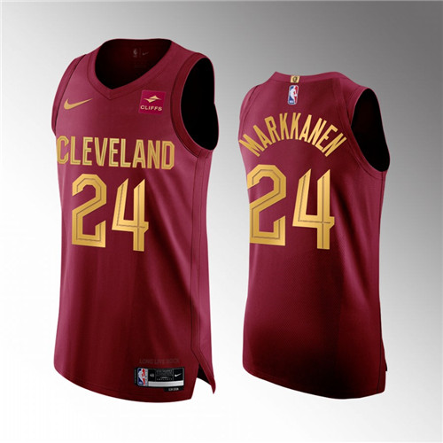 Cleveland Cavaliers Lauri Markkanen 2022-23 Icon Edition Wine stitched Jersey #24
