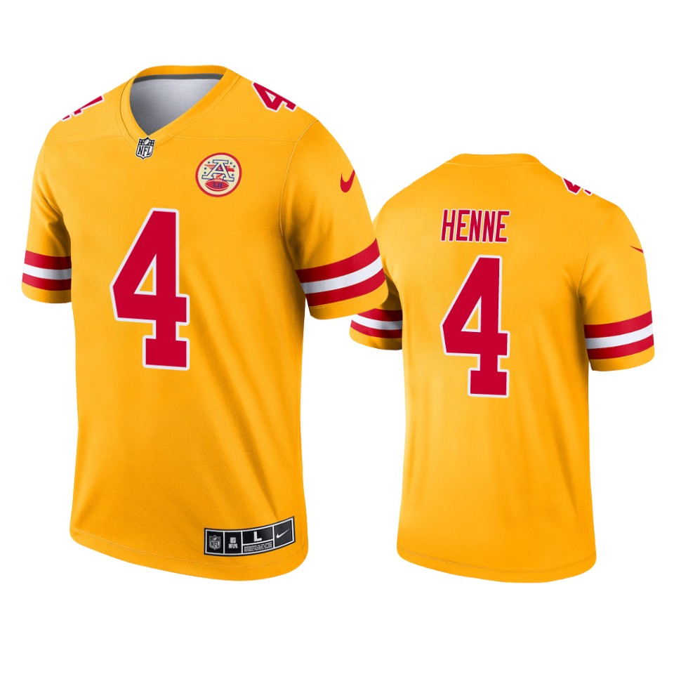 chad henne chiefs 2021 inverted legend yellow jersey