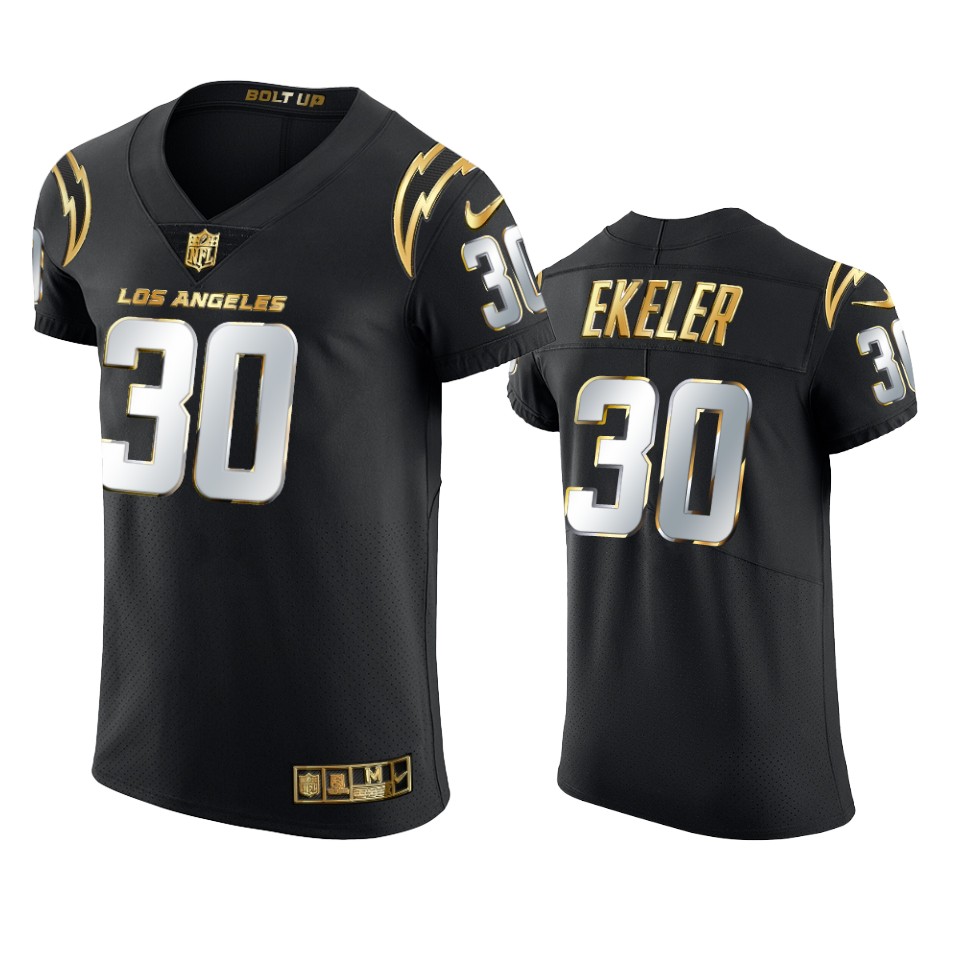 chargers austin ekeler black golden edition elite jersey