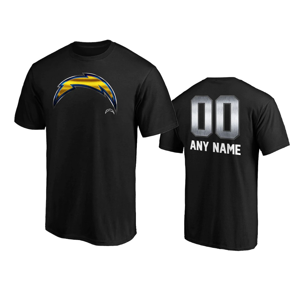 chargers custom black midnight mascot logo t shirt