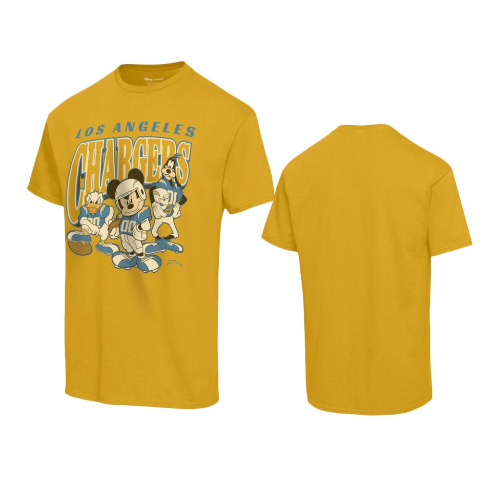 chargers gold disney mickey huddle t shirt