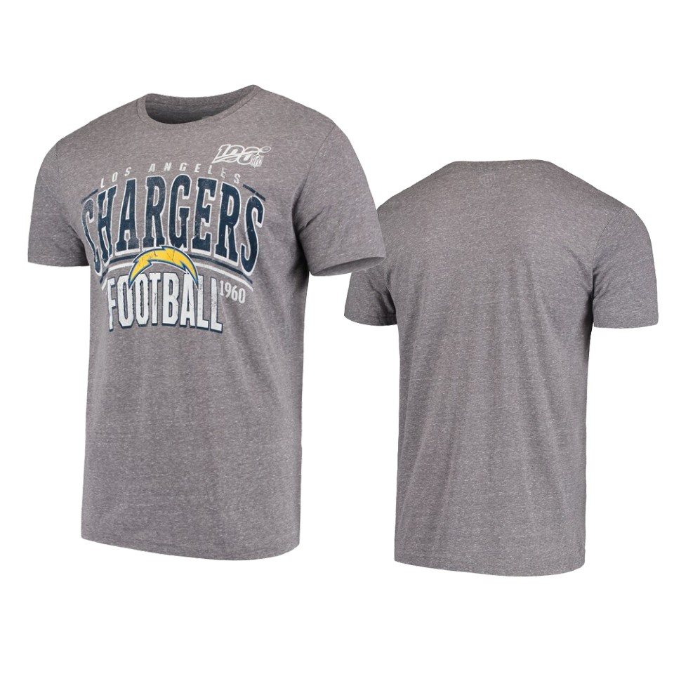 chargers gray 100th season championship tri blend tee