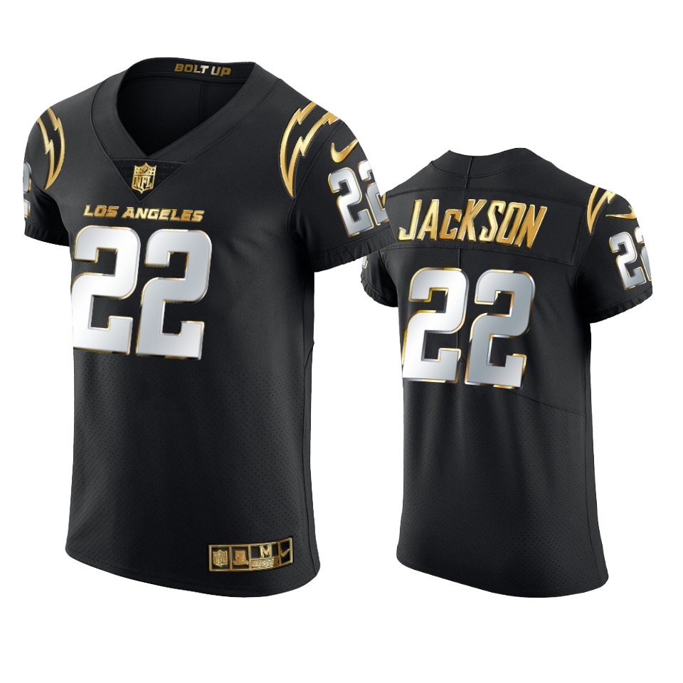 chargers justin jackson black golden edition elite jersey