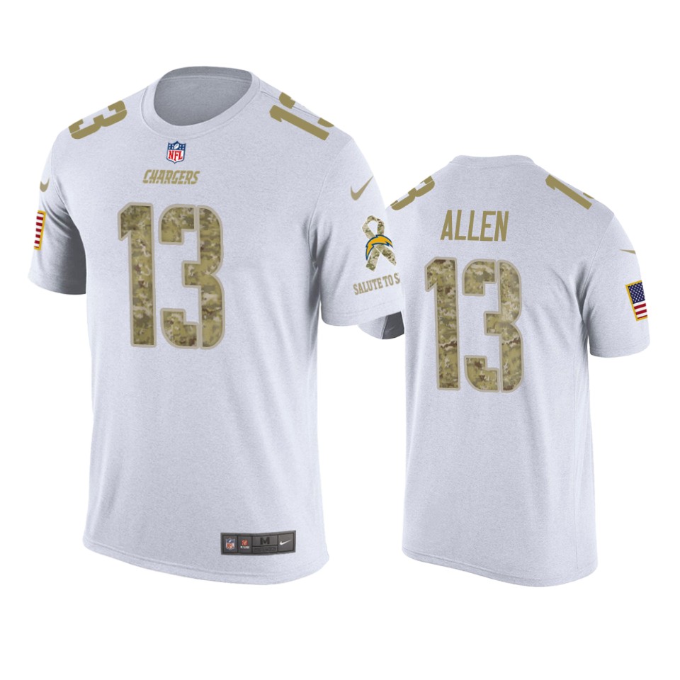 chargers keenan allen white salute to service t shirt