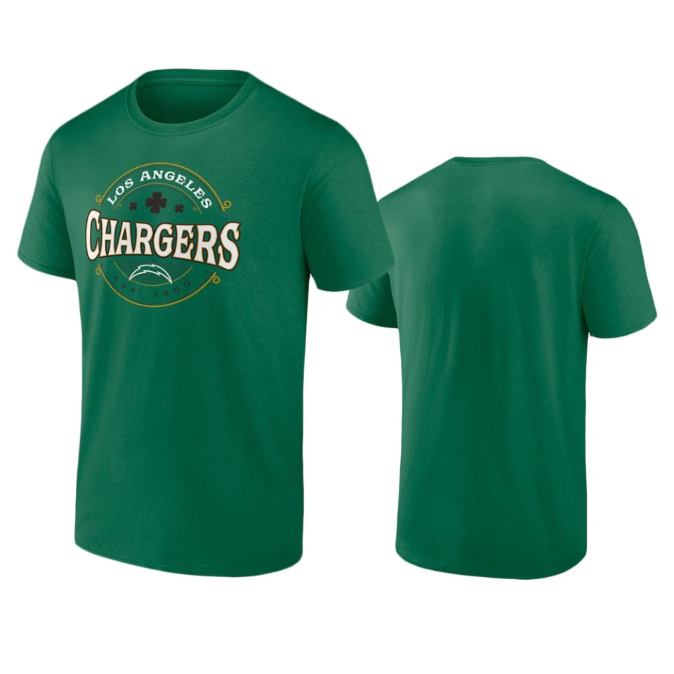 chargers kelly green st. patrick's day lucky t shirt