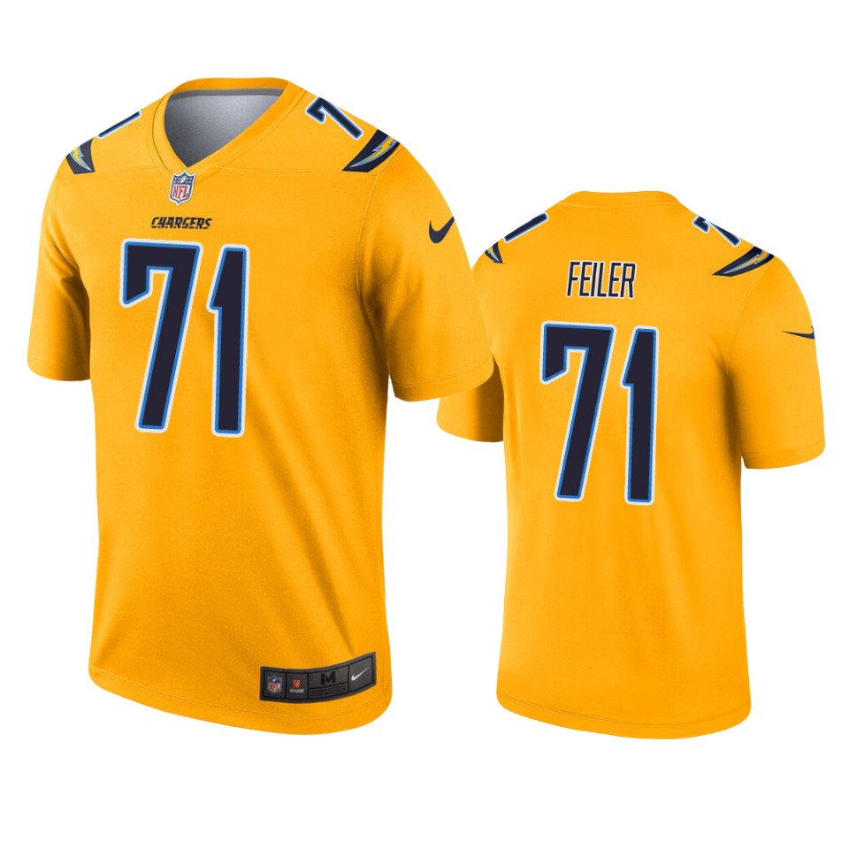 chargers matt feiler gold inverted legend jersey