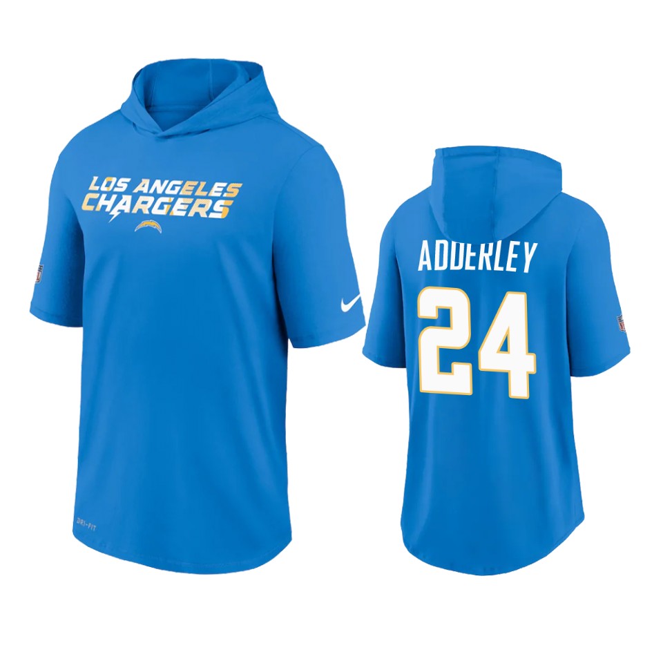 chargers nasir adderley blue sideline playbook hoodie t shirt
